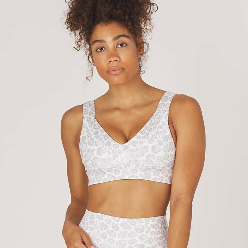 GLYDER Splendid White Leopard Sports Bra